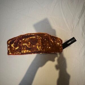 Orange sequin tube‎ top